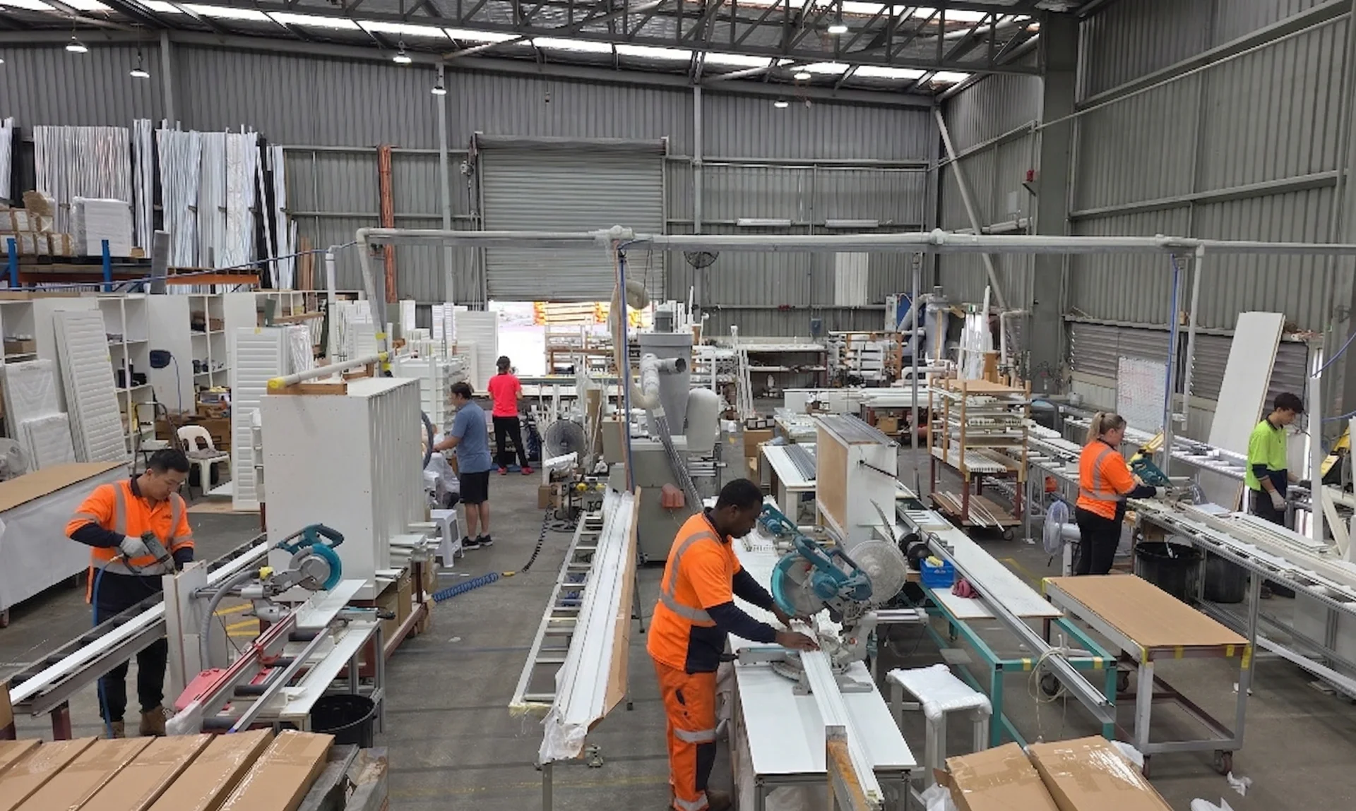 EziLux shutter manufacturing in Brisbane - production at Underwood